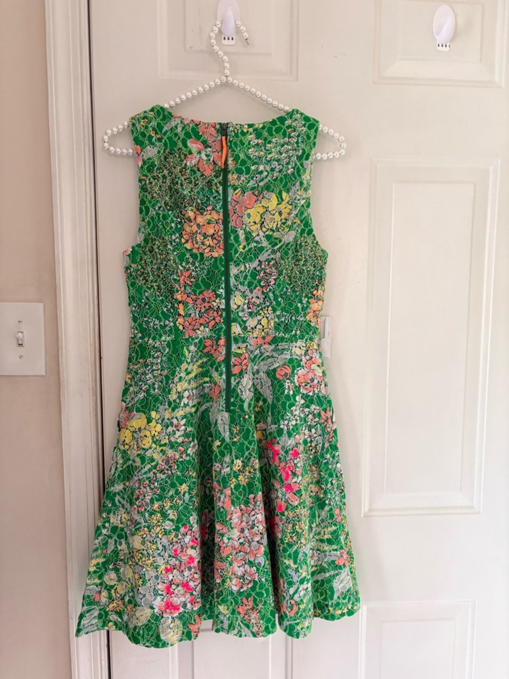 Maeve Green Verbena Lace Textured Sequin Floral Dress Size 2 - Picture 10 of 14